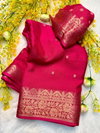 Tew Creap Silk Jequrd Viewing Work Saree Online Wholesale